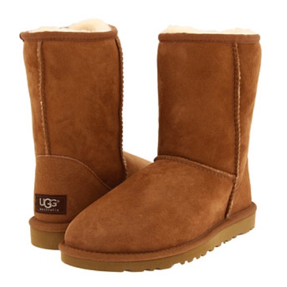 short tan uggs with bows